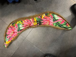 Collo pelliccia beige e marrone