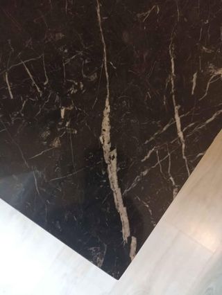 Mesa de centro mármol negro y madera