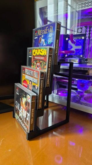 Soporte expositor juegos 4 juegos PS1