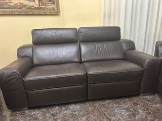 Sofás conjunto de 3 plazas y 2 sillones relax piel