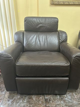 Sofás conjunto de 3 plazas y 2 sillones relax piel