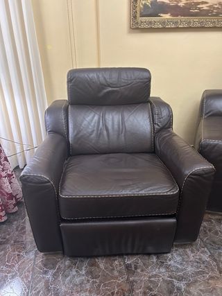 Sofás conjunto de 3 plazas y 2 sillones relax piel