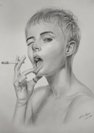 Retrato personalizado a lápiz