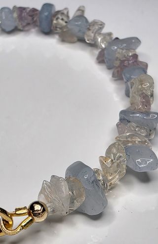 Bracciale Acquamarina Grezza e Quarzo Ialino