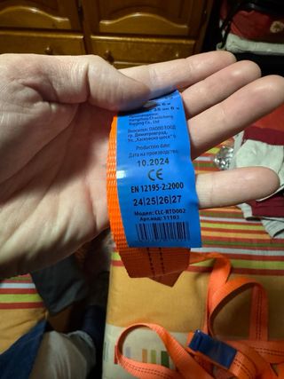 4 cinchas de sujeción 6 metros