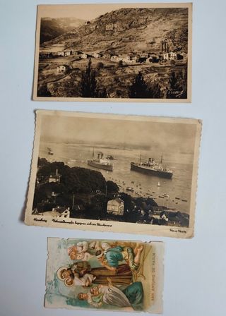 Lote sellos, postales cine, estampas...