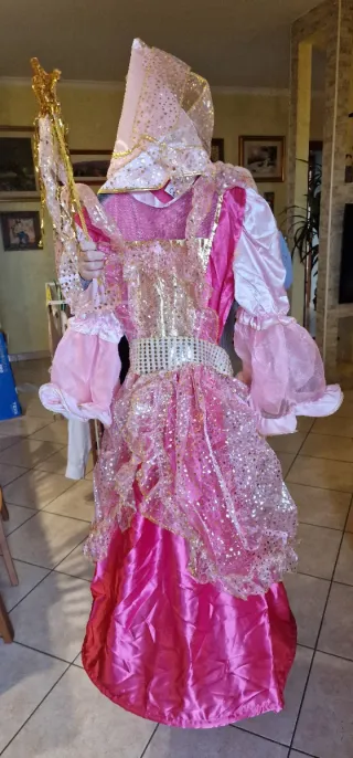 Vestito Carnevale Principessa Rosa 3in1 8/10 anni