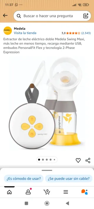 Sacaleches Medela Doble Swing Maxi