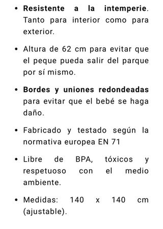 Parque infantil, corralito para bebé