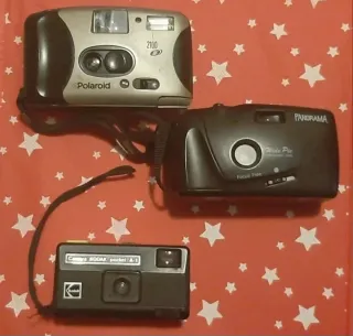 Lote 3 Cámaras Fotos Vintage Kodak, Polaroid, Pano