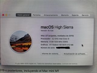 Imac 27” 2010 Plata