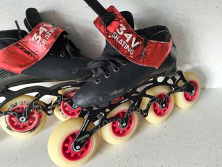 Patines en línea velocidad negro-rojo Talla 35