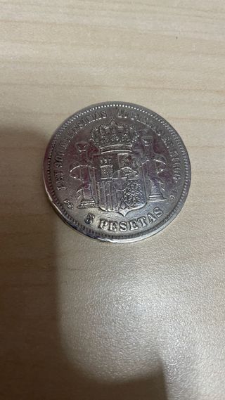 Moneda Plata 1871 Amadeo I Rey de España