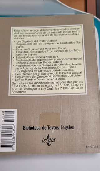 Ley Orgánica del poder judicial y estatutos Orgáni