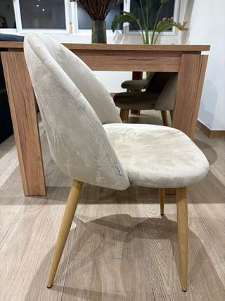 Pack 4 Sillas Terciopelo Beige