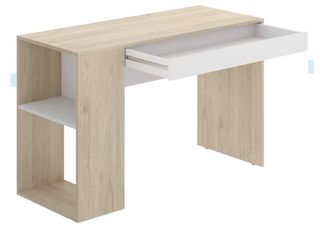 Mesa escritorio con estante y cajón