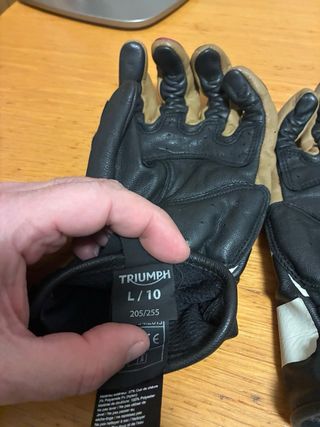 Guantes Moto Triumph Cuero Talla L