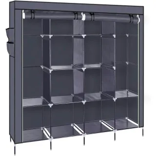 Armario Vestidor Gris Tela 170x167x45cm