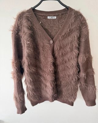 Chaqueta de pelo marrón