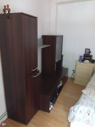 Mueble TV madera y cristal