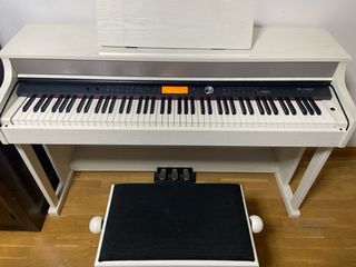Piano Electrónico Blanco con Banqueta
