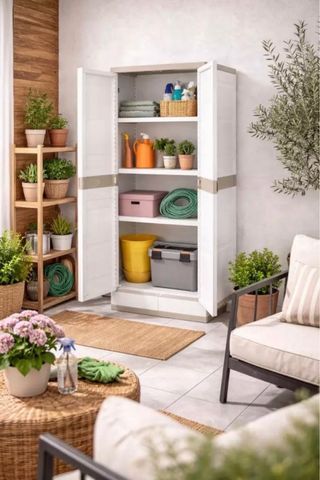 Armario 2 puertas 4 baldas beige