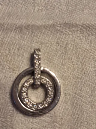 Colgante plata doble aro con circonitas
