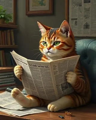 Foto Gatto che Legge da Incorniciare