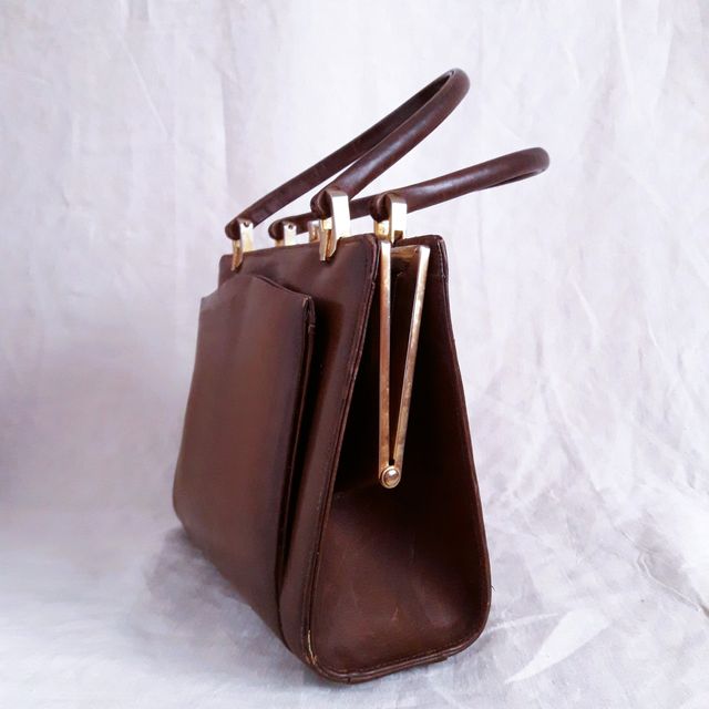Bolso vintage marrón años 50