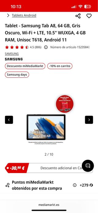 Samsung Tab A8 LTE