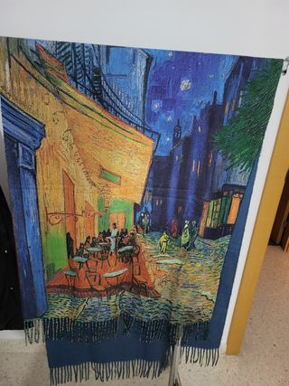 Pañuelo de cashmere con estampado Van Gogh