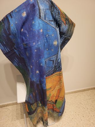 Pañuelo de cashmere con estampado Van Gogh