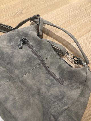 Bolso Gris Marrón Cremalleras
