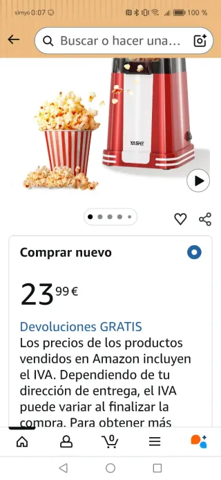 Máquina Palomitas YASHE Roja