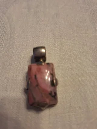 Colgante Plata Piedra Natural Rosa