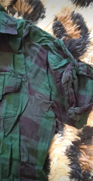 Vestido camisero verde y negro Talla S