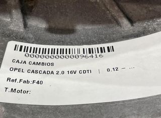 Caja cambios f40 opel cascada 2.0 16v cdti 96416