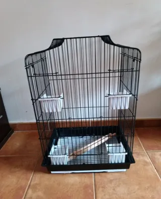 Jaula para pájaros negra