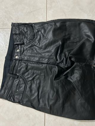 Jeans baggy in 100% pelle vintage streetwear