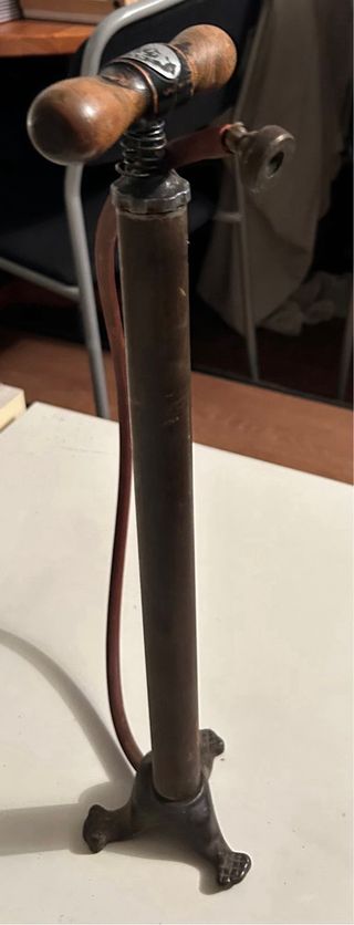 Pompa Bici Epoca Legno Metallo