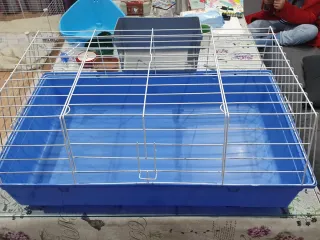 Jaula Conejos/Cobayas Azul y Gris
