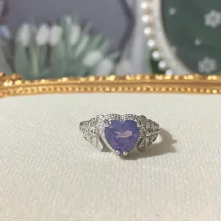 Anillo de acero inoxidable con Amatista natural