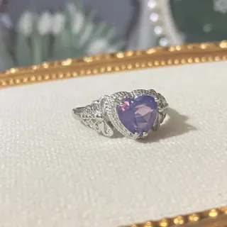 Anillo de acero inoxidable con Amatista natural