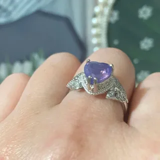 Anillo de acero inoxidable con Amatista natural