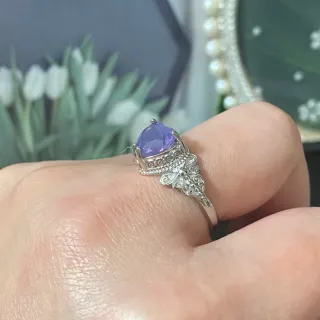 Anillo de acero inoxidable con Amatista natural