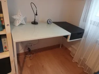 Escritorio cristal y aluminio grande 120*60*75