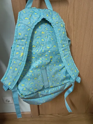 Mochila azul con corazón lentejuelas