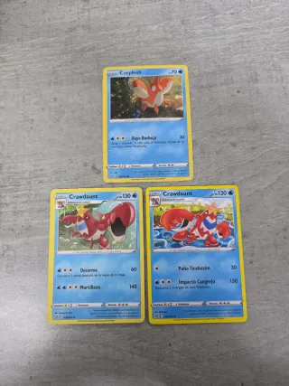 Cartas Pokémon Corgish y Crawdaunt