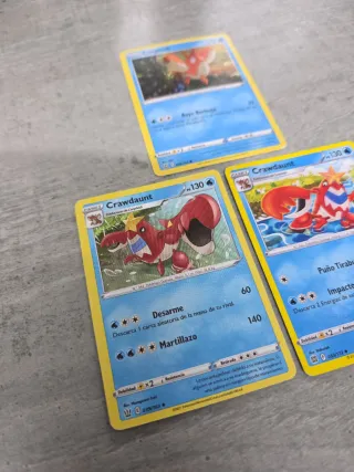Cartas Pokémon Corgish y Crawdaunt