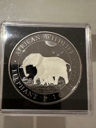Set 2x1oz Plata 999 Elefante 2022 Black&White